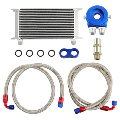 Enfriador de aceite de transmisión de motor AN10 19 filas + kit de manguera adaptador de filtro para Acura Foto 1 de 4