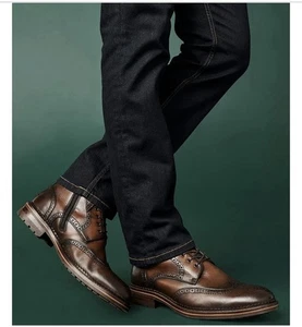 Botas con cordones Johnston & Murphy the Connelly de cuero con punta de ala marrón talla 13 para hombre - Imagen 1 de 16