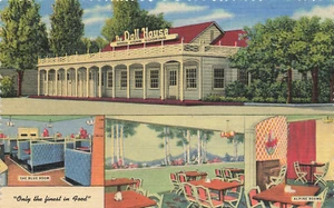 Salt Lake City UT The Doll House Restaurant Duo View Linen Postcard - Picture 1 of 2