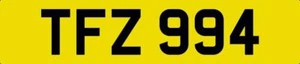 GEPFLEGTES NUMMERNSCHILD TFZ 994 PRIVAT DATUMSLOS TF INITIALEN TIM THOMAS TONY TOM - Bild 1 von 5