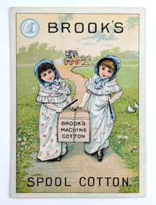 Carrete Brook's algodón victoriano tarjeta comercial Brook's máquina algodón - Imagen 1 de 2