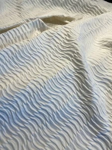 VINTAGE & NEW OFF WHITE WAVY 3 -D STYLE FABRIC 96 cm W X 4.5M L - Picture 1 of 11