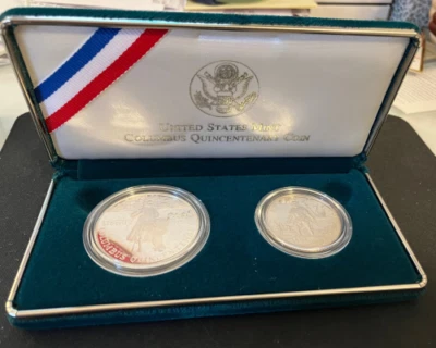1992 United States Mint Columbus Quincentenary Coins Uncirculated - 2 Coin Set - Image 1 of 4