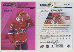 2020-21 Upper Deck Synergy FX Rookies Purple /349 Alexander Romanov Rookie RC