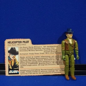 1983 Vintage G.I. GI Joe ARAH Wild Bill v1 3.75 Dragonfly Pilot Figure File Card - Picture 1 of 8