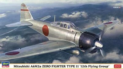 Hasegawa 1/48 Mitsubishi A6M2a Zero fighter type 11 12th Flying Group Model Kit - Immagine 1 di 4