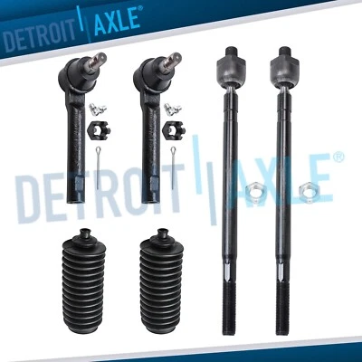 6 peças extremidade dianteira interna e externa da haste de amarração com botas para 2004 - 2008 2009 Nissan Quest - Imagem 1 de 4