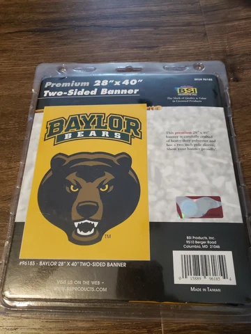 Baylor University Bears Premium Two-Sided Garden Porch Flag NCAA 28 x 40" Cover