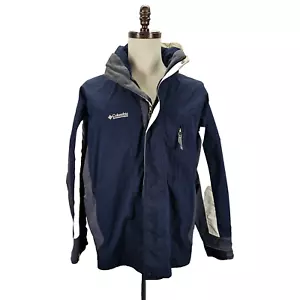 Columbia Jacket Mens Size L Interchange 3 in 1 Core Blue Winter Zip Up Hooded - Picture 1 of 17