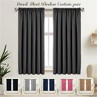 Blackout Pencil Pleat Curtains Insulated Thermal Short Window Bedroom Curtain Uk
