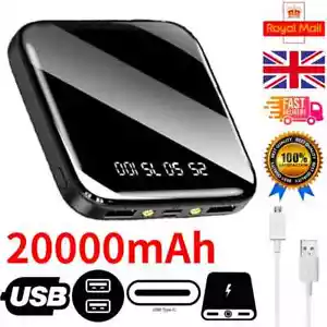 20000mAh Portable Power Bank Fast Charger LCD 2USB Battery Pack For Mobile Phone - Picture 1 of 15