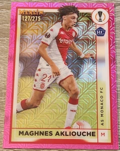 2022-23 Topps Merlin Cromo Rosa Mojo Refractor Maghnes Akliouche RC SP/275 - Imagen 1 de 2