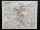 antike Spezialkarte: Historische Karte Mitteleuropa Beginn Freiheitskriege 1813