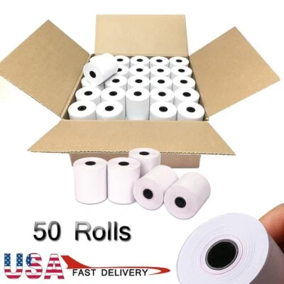 50 Rolls 2-1/4"x50' Thermal Paper POS Cash Register Credit Card Terminal Receipt - Image 1 of 4