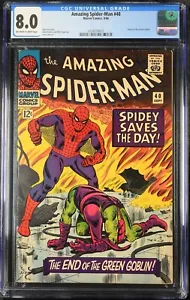 AMAZING SPIDER-MAN #40 - CGC 8.0 - Marvel 3/66 Goblin Verde John Romita - Foto 1 di 2
