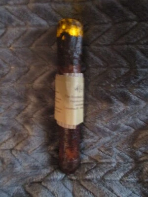 6" Burnt Mustard  Battery Operated  Candle burnt / drip #84052 Flameless TIMER - Image 1 of 4