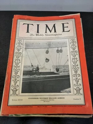 Vintage Magazine Time Weekly Magazine August 31, 1931 - Image 1 of 3