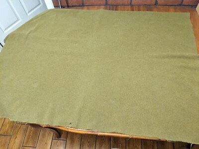 Manta de lana militar vintage orígenes desconocidos verde oliva 58 x 76 - 3,2 lb Foto 1 de 4