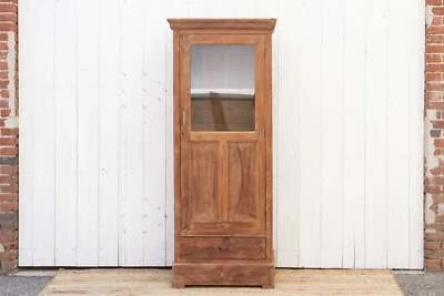 Gabinete colonial antiguo delgado de teca Foto 1 de 4