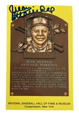 Juan Marichal Giants Signed Auto Baseball Hall Of Fame HOF Plaque PSA/DNA (B59) - Image 1 of 2
