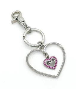 GUESS Schlüsselanhänger Not Coordinated Keyring Fuxia Silber, Damen Anhänger - Bild 1 von 4