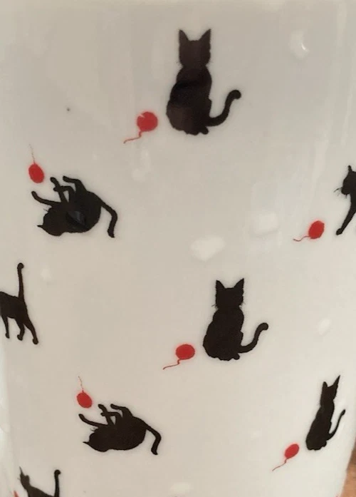 Taza Gato Negro Café Té Bebida Taza Diseño Konitz Hecha en Tailandia Foto 1 de 4