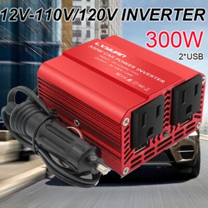 300W Car Power Inverter DC 12V to AC 110V 120V Converter Adapter Charger Outlet - Picture 1 of 7