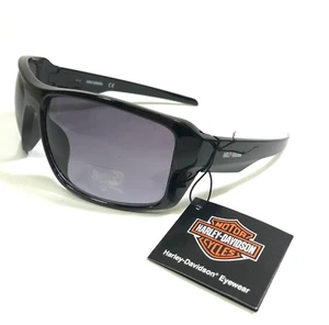 Harley-Davidson Sunglasses HD0144V 01B Black Large Frames with Purple Lenses - Picture 1 of 12