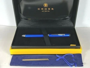 CROSS TECH3+ METALLIC BLUE MULTI-FUNCTION BLACK RED BP, PENCIL & STYLUS AT0090-8 - Picture 1 of 8