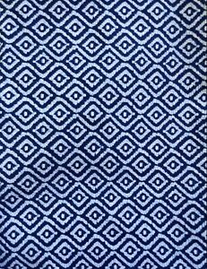 RICHLOOM Printed Fabric BIRDSEYE Navy Blue & White 44 x 44” + Scrap