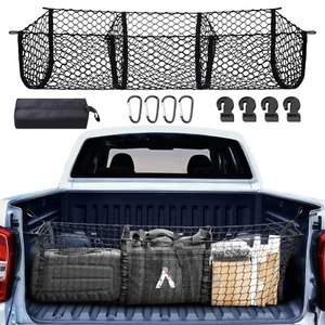 Red de carga elástica organizadora de caja de camión almacenamiento de malla para Toyota Tacoma 2005-2024 - Imagen 1 de 24