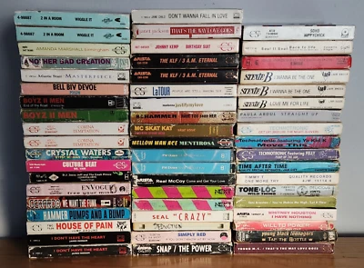 Cassette Single Lot of 56 R&B/Hip Hop/Dance Cassingles Foto 1 de 4