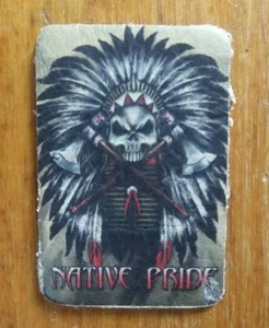 Mini LEATHER NATIVE PRIDE Outlaw Biker Motorrad Leder Patch - Bild 1 von 5