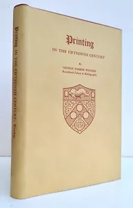 PRINTING in FIFTEENTH CENTURY by GEORGE P. WINSHIP reference book - Imagen 1 de 5