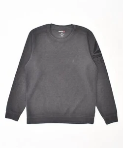 REEBOK Mens Graphic Sweatshirt Jumper Medium Black Cotton HL04 - Picture 1 of 4
