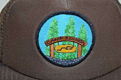 Sombrero de camionero vintage Snapback Camp Edison California años 70 80 marrón chocolate Foto 1 de 4