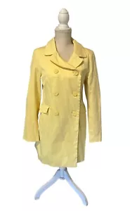 Nine West Coat Spring Yellow RN 54163 Flower Buttons Collar Butterfly Lining S/P - Picture 1 of 20