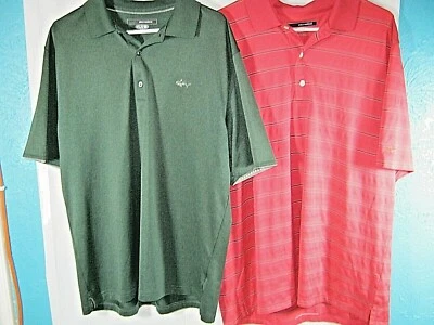 Lote de 2 Camisas Polo de Golf GREG NORMAN Para Hombre XL Play Dry Shark Logo Activas Informales Foto 1 de 4