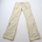 Columbia Womens Cargo Pants 4 Beige Cotton Casual Hiking Low Rise Drawstring