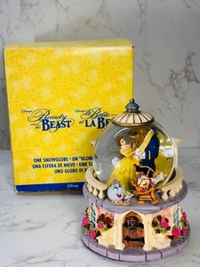Vintage Disney Esclusivo La Bella e la Bestia Belle Musical Snow Globe 1991 - Foto 1 di 7