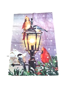 Bandiera da Giardino Vacanze Cardinali con Luce Interno Esterno Inverno Colorata 29" x 42 - Foto 1 di 6