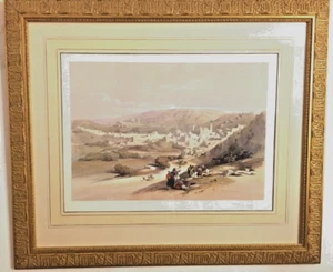 Antiker Druck von David Roberts aus HEBRON Datum 1842 Original Litho Blattgoldrahmen - Bild 1 von 16