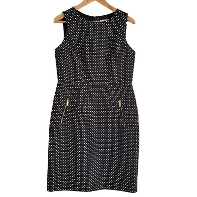 NWT Liz Claiborne Dress Women Sz 10 Black & White Knee Length Sleeveless Lined  - Image 1 of 4
