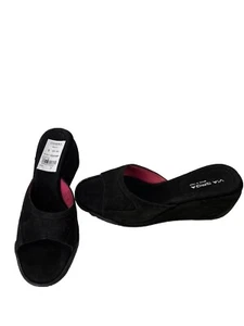 via spiga sandal wedge heels Black suede size 8 M - Picture 1 of 4