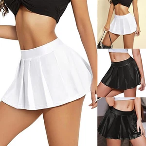 Womens Skirt High Waist Pleated Classic Streetwear Sexy Mini Skirts A-Line Zip - Picture 1 of 30