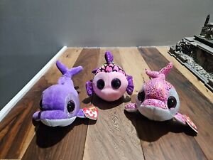 TY Beanie Boos Flips The Dolphin 8" Plush Toy Stuffed Animal Purple w/ Tags