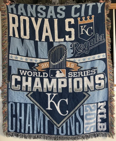 Kansas City Royals 2015 World Series Champions Throw Blanket Tapestry 59” X 47” Cover