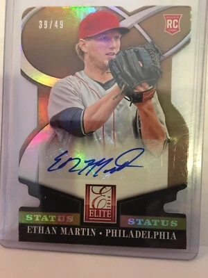 2014 Donruss Elite Signatures Status Gold Die Cut #69 Ethan Martin /49 - Image 1 of 3