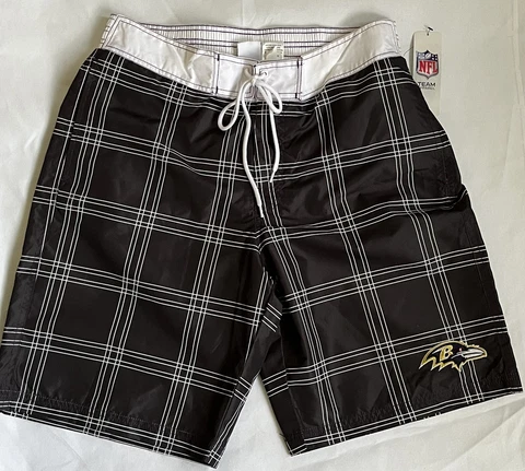 NWT Baltimore Ravens Shorts NFL  Team Apparel Men’s GIII Board Swim Trunks Large Cover
