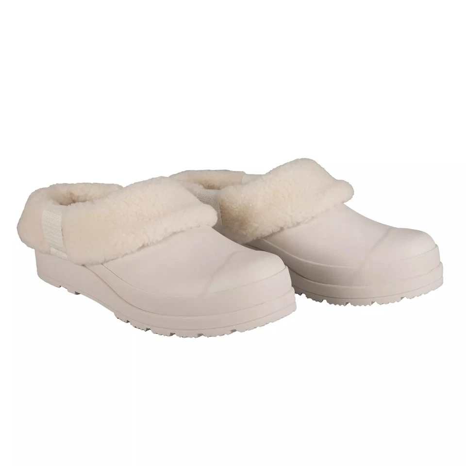 Hunter Play WFF1000RSP Womens 8 Clog White Willow Sherpa Insulated Slip On Shoes